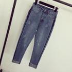 Color Panel Skinny Jeans