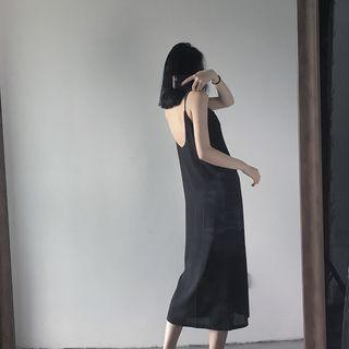 Spaghetti Strap Open Back Midi Dress