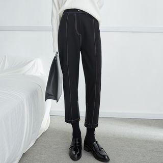 Zipper-hem Stitched Tapered Pants