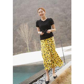 Pattern Chiffon Long Wrap Skirt