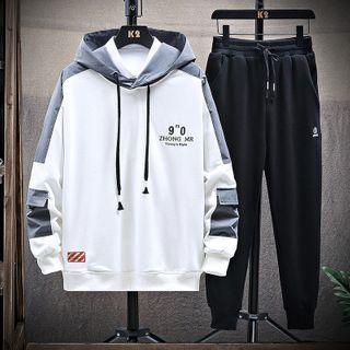 Set: Two-tone Panel Hoodie + Sweatpants