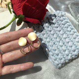Layered Hoop Drop Earring 1 Pair - Stud Earring - Gold - One Size