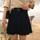 Pleated Mini A-line Skirt