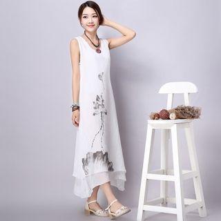 Linen-blend Sleeveless Dress