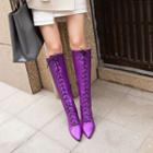 High Heel Lace-up Knee-high Boots