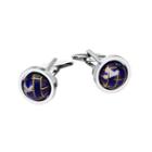 Fashionable High-end Geometric Blue Ball Cufflinks Silver - One Size