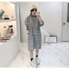 Hooded Stripe Loose-fit Pullover Dress