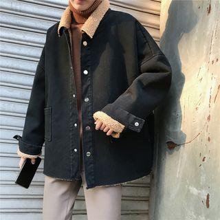 Fleece-lined Snap Buttoned Jacket