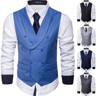 Double-breasted Plain Vest