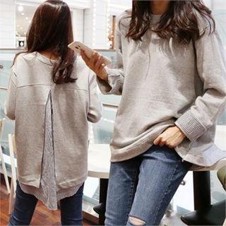 Stripe Panel-back Pullover