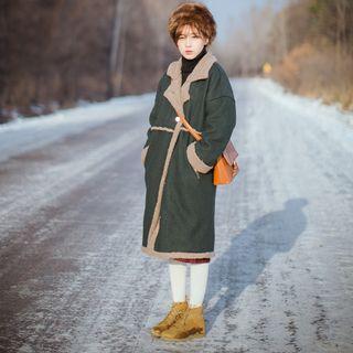 Fleece-lined Button Coat