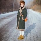Fleece-lined Button Coat