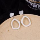 Asymmetrical Hoop Acrylic Dangle Earring 1 Pair - White - One Size
