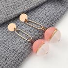 Resin Bead Dangle Earring 1 Pair - Pink - One Size