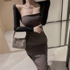 Strapless Midi Bodycon Dress / Shrug