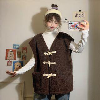 V-neck Fleece Vest / Mock-neck T-shirt