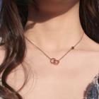 Stainless Steel Clover Pendant Necklace Rose Gold - One Size