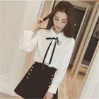 Tie-neck Long-sleeved Blouse