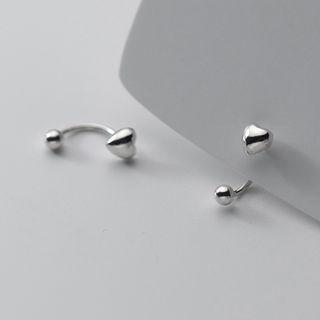 Heart Sterling Silver Swing Earring 1 Pair - Silver - One Size