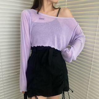 Long-sleeve T-shirt / Mini A-line Skirt