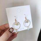Alloy Origami Crane Faux Crystal Dangle Earring 1 Pair - Gold - One Size