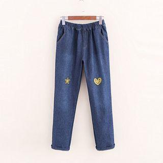 Star Embroidered Jeans