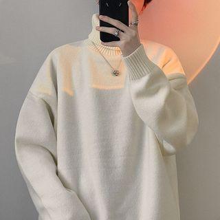 Keyhole Turtleneck Sweater
