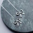 925 Sterling Silver Bow Dangle Earring S925 Silver - Silver - One Size