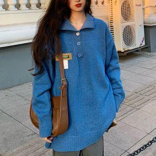 Collared Applique Sweater