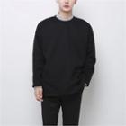 Round-neck Brush Fleece-lined T-shirt