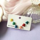 Set Of 6: Bear Alloy Earring (various Designs) 6 Pcs - Red & Green & Blue - One Size