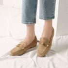Knot Bow Suedette Loafers