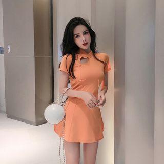 Short-sleeve Mini Slit Qipao