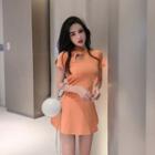 Short-sleeve Mini Slit Qipao