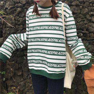 Letter Stripe Long-sleeve Sweatshirt