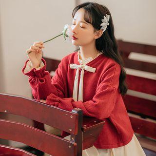 Long-sleeve Drawstring Sweater