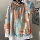 Mock Two-piece Dye Print Hoodie