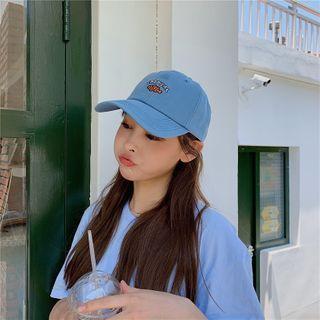Lettering Fish Embroidered Cap