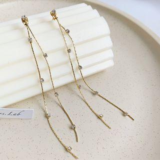 Alloy Rhinestone Fringed Earring 1 Pair - One Size
