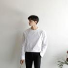 Crew-neck Cut-out Cuff Top