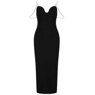 Spaghetti Strap Beaded Sheath Dress