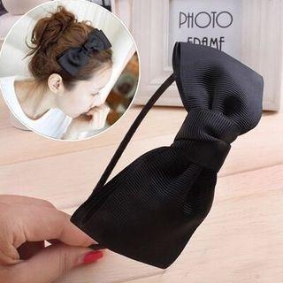 Bow-accent Hair Band 3-dark Purple - One Size