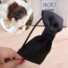 Bow-accent Hair Band 3-dark Purple - One Size