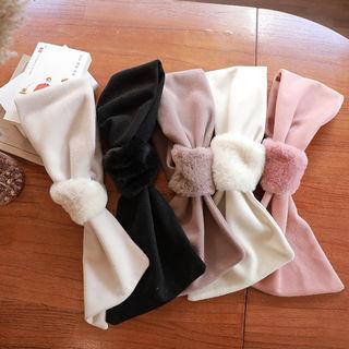 Faux-fur Panel Muffler Scarf