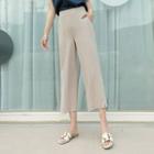 Pintuck Slit-side Wide-leg Pants