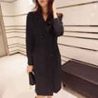 Notched-lapel Double-breasted Pinstripe Coat