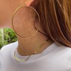 Basic Large Hoop Earrings Gold - One Size