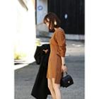 3/4-sleeve Dip-back Dress