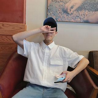 Elbow-sleeve Pocketed Shirt