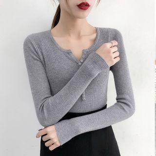 Long Sleeve Knit Henley